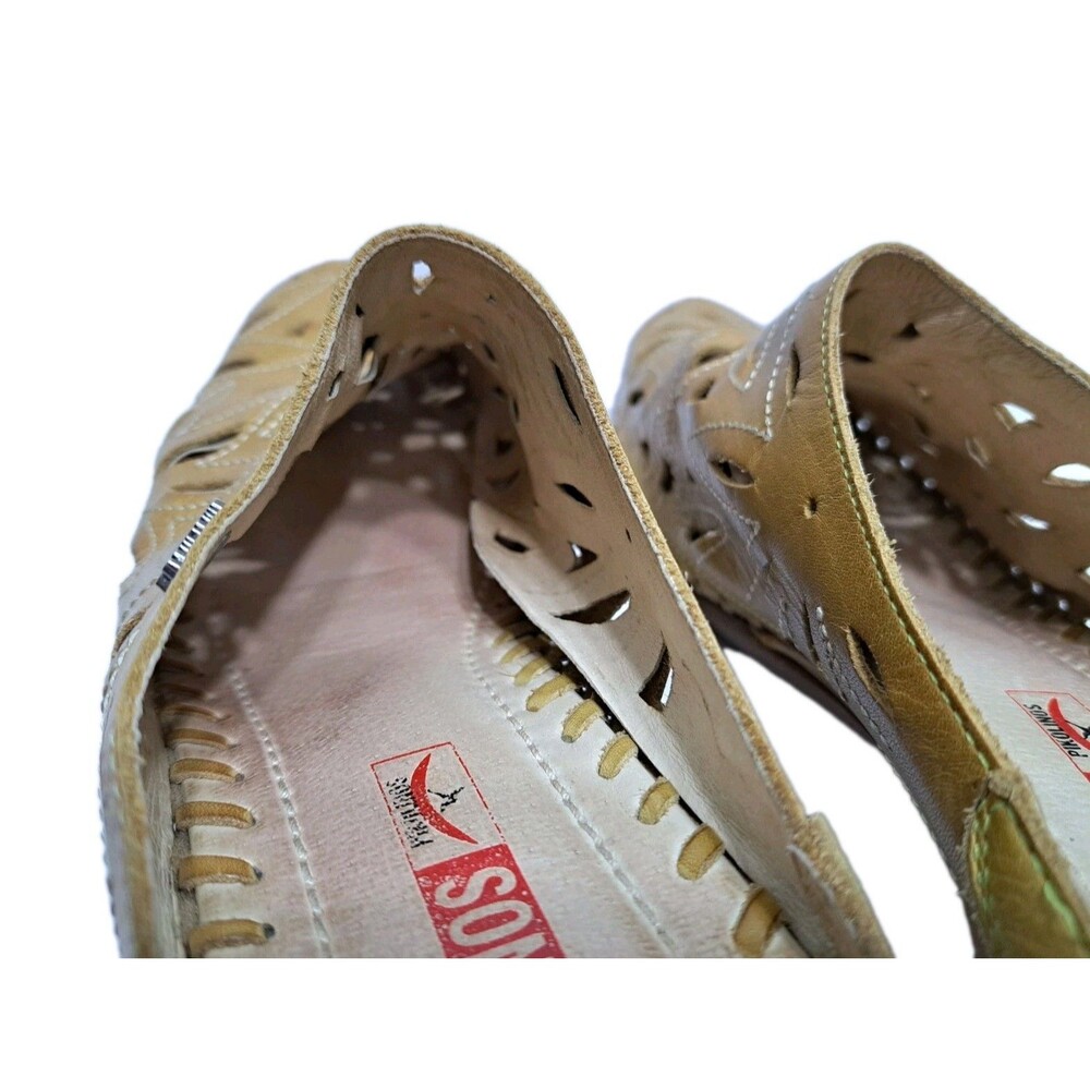 Pikolinos Women's 10.5-11 Slip On Mule Clog Laser Cut Floral Pattern Leather - Picture 8 of 12